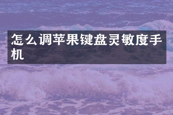 怎么调苹果键盘灵敏度手机