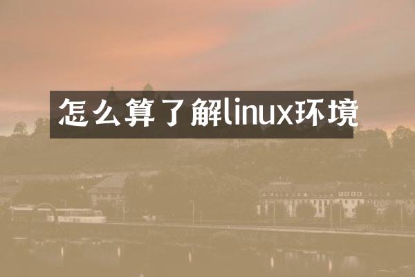 怎么算了解linux环境