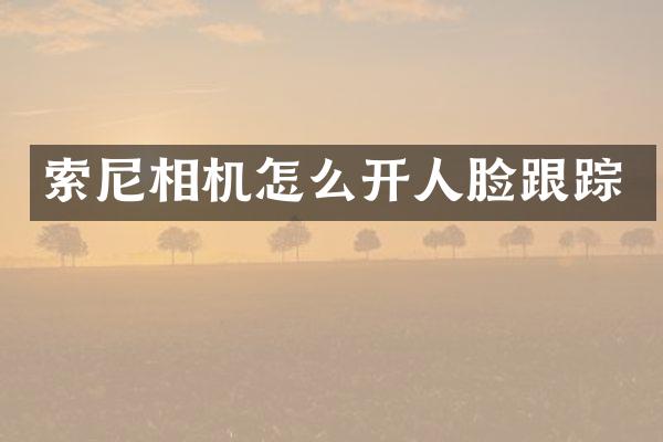 索尼相机怎么开人脸跟踪