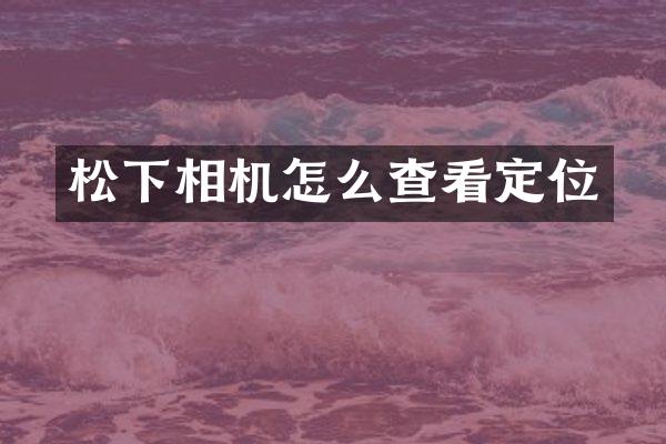 松下相机怎么查看定位