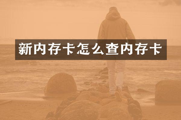 新内存卡怎么查内存卡