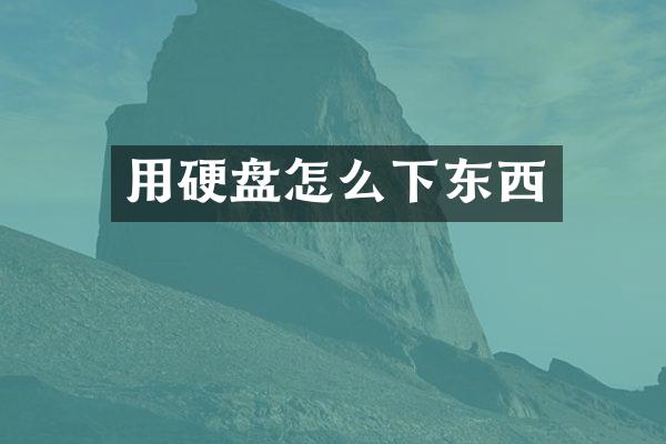 用硬盘怎么下东西