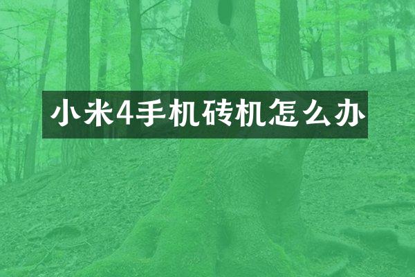 小米4手机砖机怎么办