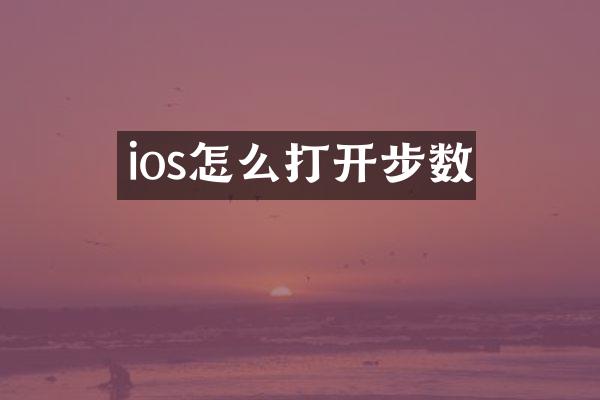 ios怎么打开步数