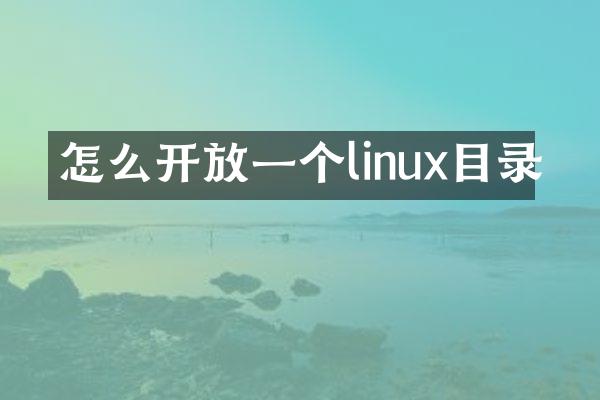 怎么开放一个linux目录