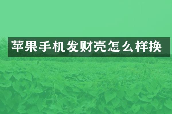苹果手机发财壳怎么样换