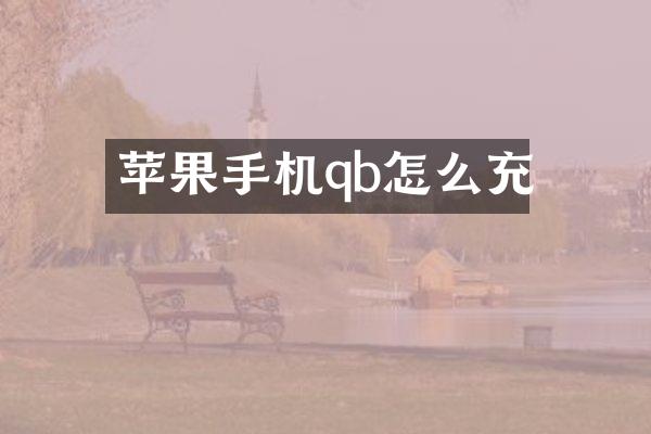 苹果手机qb怎么充