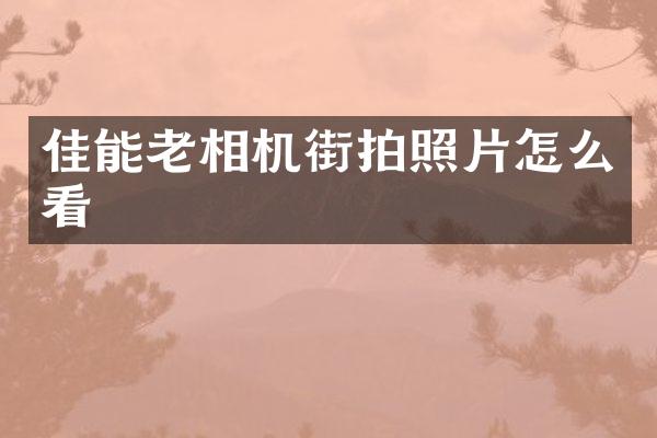 佳能老相机街拍照片怎么看