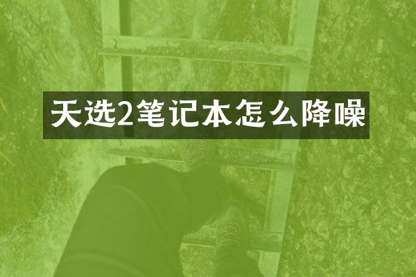 天选2笔记本怎么降噪