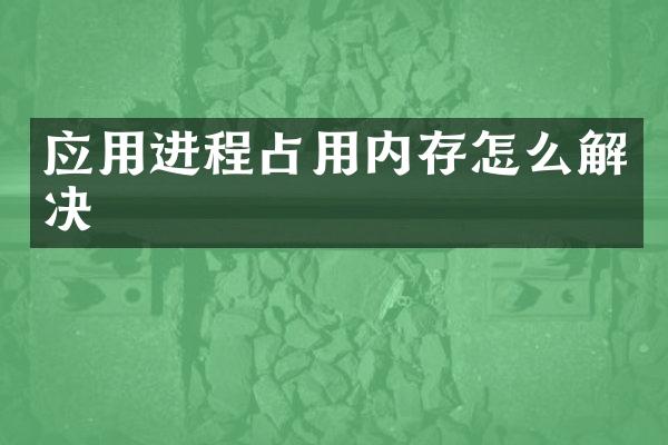 应用进程占用内存怎么解决