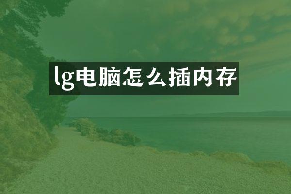 lg电脑怎么插内存