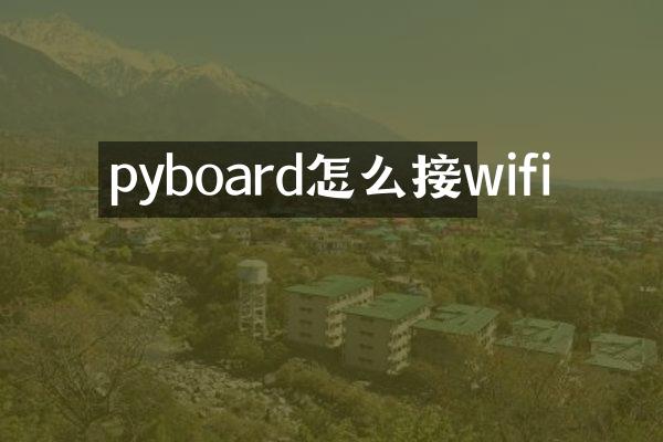 pyboard怎么接wifi