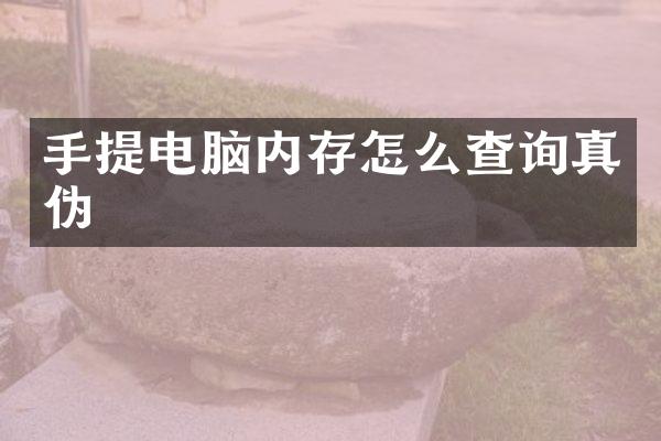 手提电脑内存怎么查询真伪