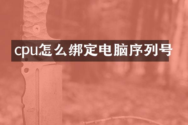 cpu怎么绑定电脑序列号
