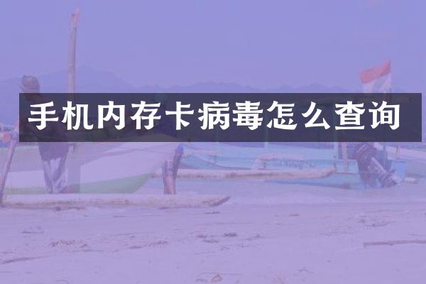 手机内存卡病毒怎么查询