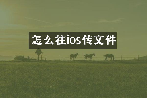 怎么往ios传文件