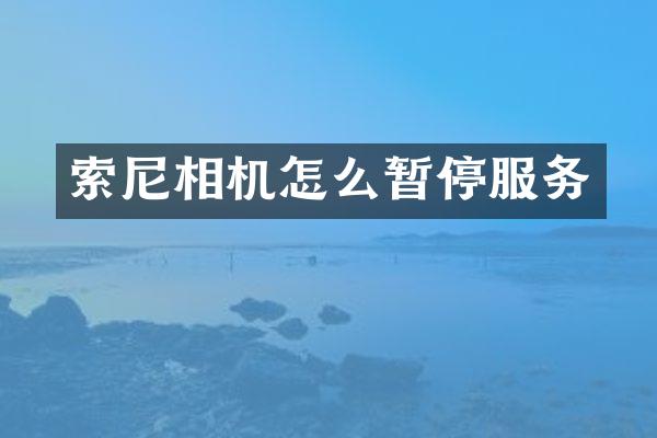 索尼相机怎么暂停服务