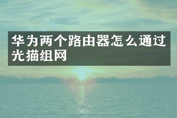 华为两个路由器怎么通过光猫组网