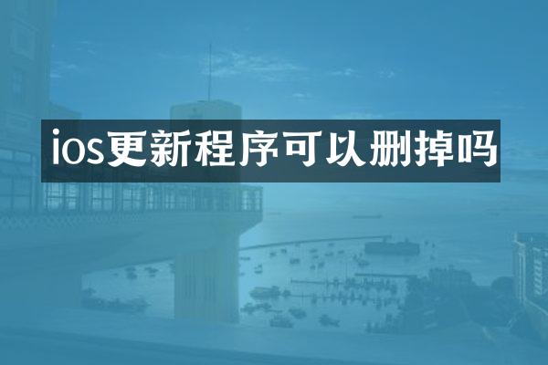 ios更新程序可以删掉吗