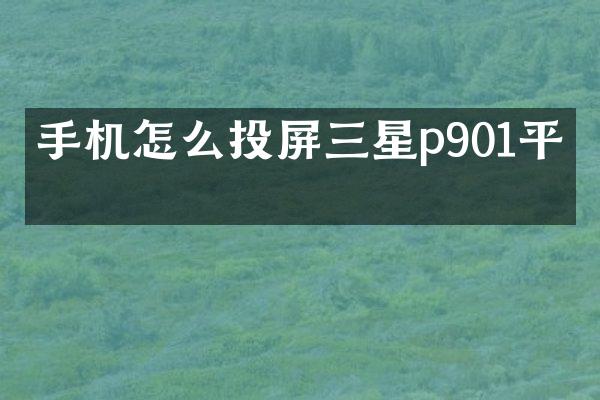 手机怎么投屏三星p901平板