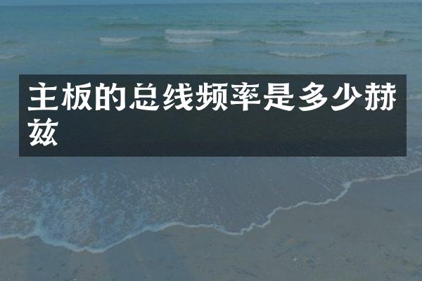 主板的总线频率是多少赫兹