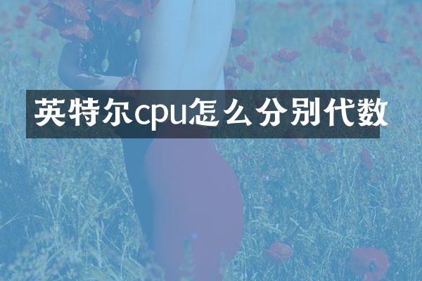 英特尔cpu怎么分别代数