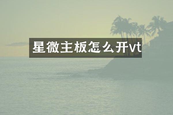 星微主板怎么开vt