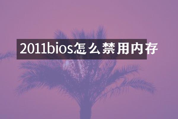 2011bios怎么禁用内存