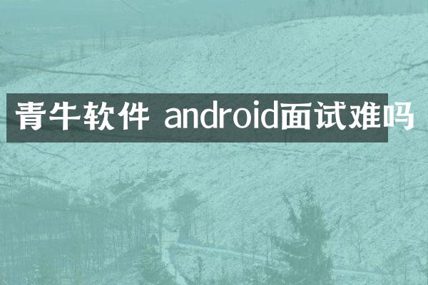 青牛软件 android面试难吗