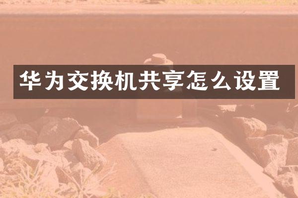 华为交换机共享怎么设置