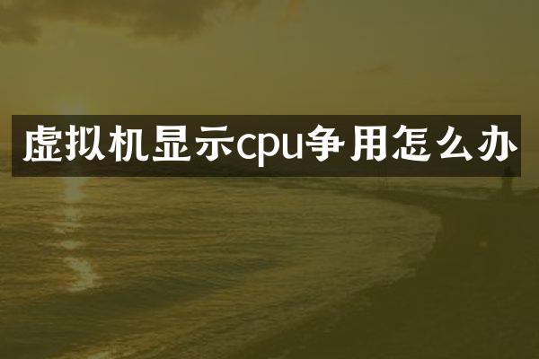 虚拟机显示cpu争用怎么办