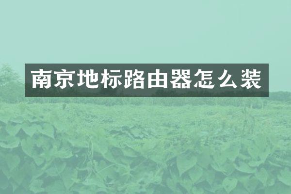南京地标路由器怎么装