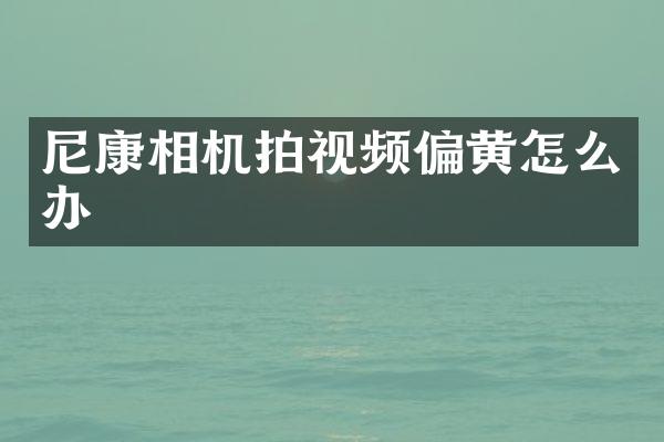 尼康相机拍视频偏黄怎么办