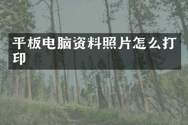 平板电脑资料照片怎么打印