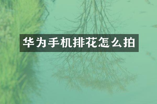 华为手机排花怎么拍
