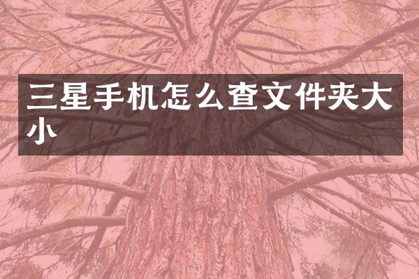 三星手机怎么查文件夹大小