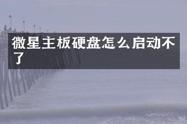 微星主板硬盘怎么启动不了