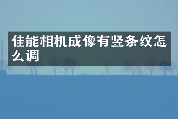 佳能相机成像有竖条纹怎么调