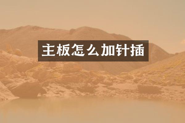 主板怎么加针插