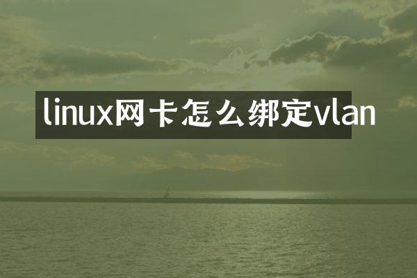 linux网卡怎么绑定vlan