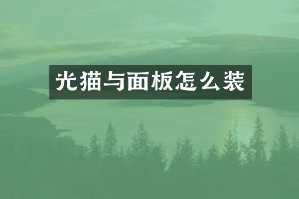 光猫与面板怎么装