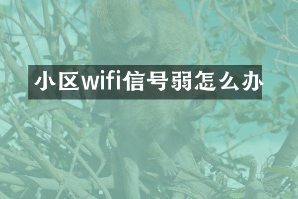 小区wifi信号弱怎么办