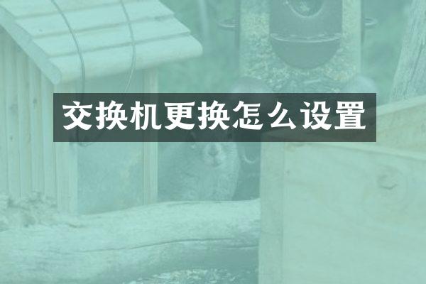 交换机更换怎么设置