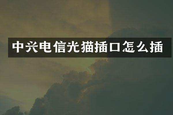 中兴电信光猫插口怎么插