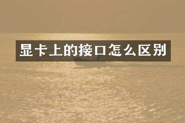 显卡上的接口怎么区别