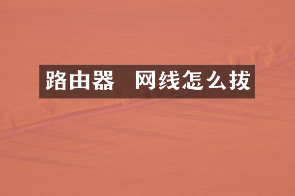 路由器  网线怎么拔
