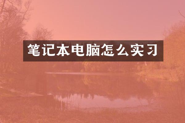 笔记本电脑怎么实习