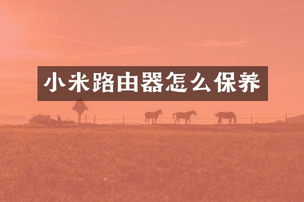 小米路由器怎么保养