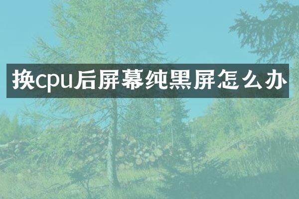 换cpu后屏幕纯黑屏怎么办