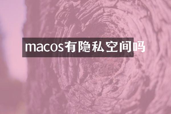 macos有隐私空间吗